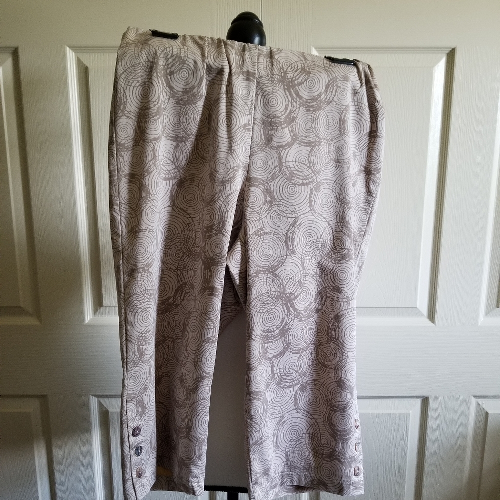 Color Me Cotton Sz M Tan Crop Pant